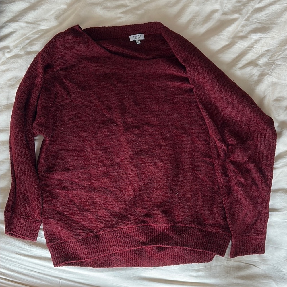 Tobi Deep Red Knit Sweater